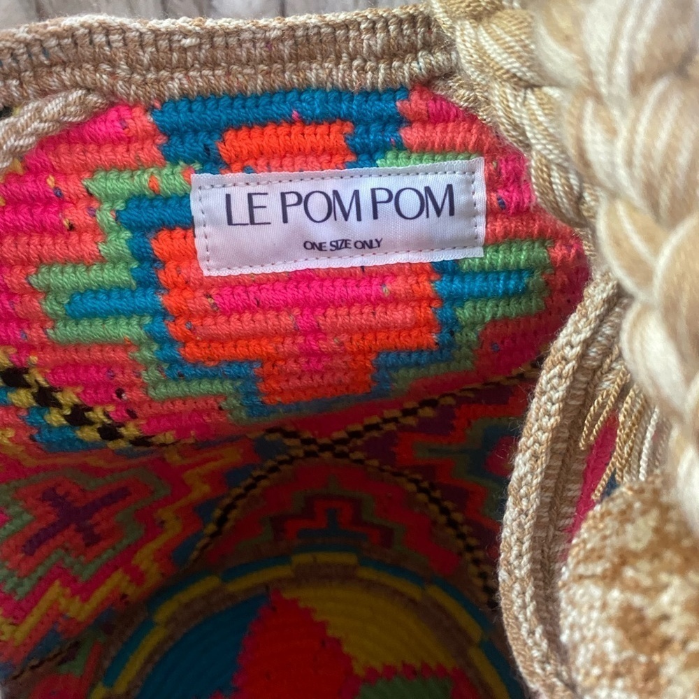 Le Pom Pom Multi Color Bucket Mochila Bag - Picture 5 of 7